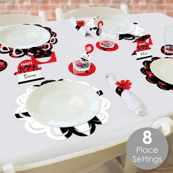 Big Dot of Happiness Karate Master - Martial Arts Birthday Party Paper Charger and Table Decorations - Chargerific Kit - Place Setting for 8 {3}
