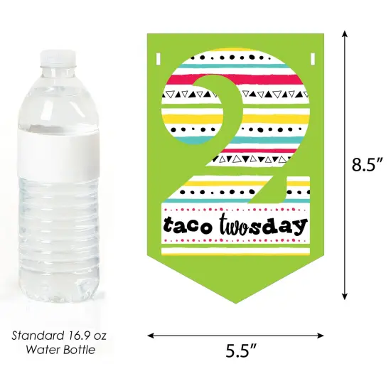 Big Dot of Happiness 2nd Birthday Taco Twosday - Fiesta Second Birthday Party Bunting Banner - Party Decorations - Happy 2nd Birthday {3}