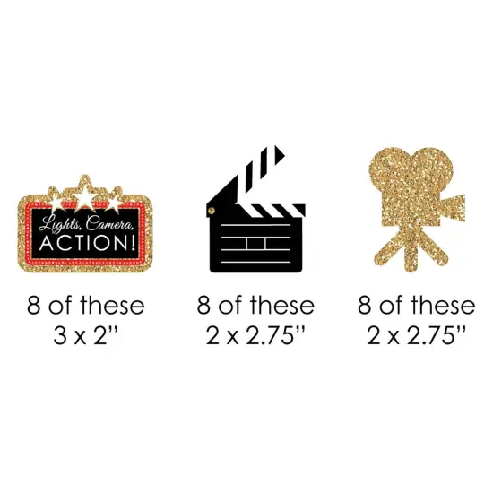 Big Dot of Happiness Red Carpet - Paper Straw Decor - Movie Night Party Striped Decorative Straws - Set of 24 {3}