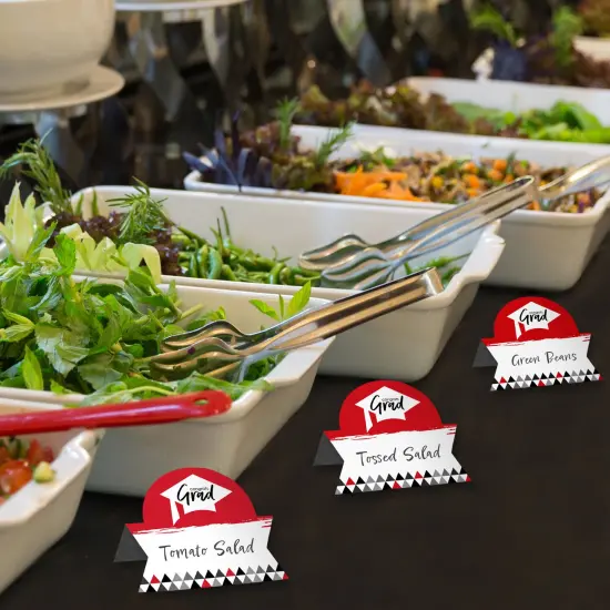 Big Dot of Happiness Red Grad - Best is Yet to Come - Red Graduation Party Tent Buffet Card - Table Setting Name Place Cards - Set of 24 {4}