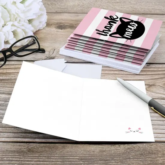 Big Dot of Happiness Purr-fect Kitty Cat - Kitten Meow Baby Shower or Birthday Party Thank You Cards (8 Count) {6}