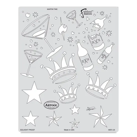 Iwata Artool Freehand Template - Kustom Kulture Martini Time {2}