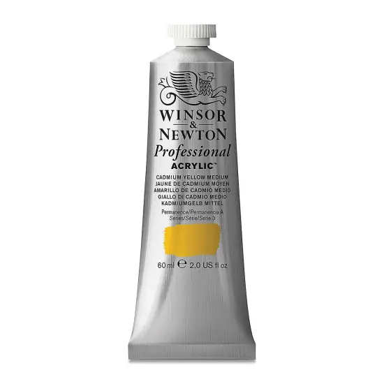 Winsor & Newton Professional Acrylics - Cadmium Yellow Medium, 60 ml tube {2}