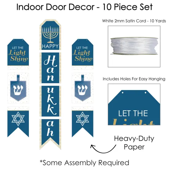 Big Dot of Happiness Happy Hanukkah - Hanging Vertical Paper Door Banners - Chanukah Holiday Party Wall Decoration Kit - Indoor Door Decor {6}