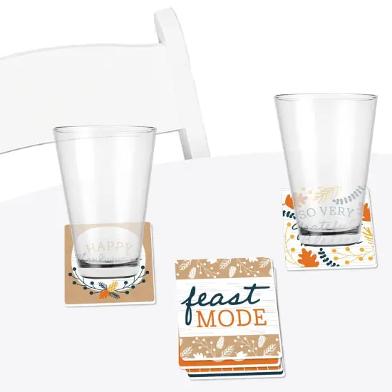 Big Dot of Happiness Happy Thanksgiving - Funny Fall Harvest Party Decorations - Drink Coasters - Set of 6 {4}