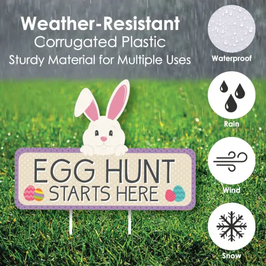 Big Dot of Happiness Easter Egg Hunt Arrow Yard Signs - Outdoor Easter Bunny Yard Decorations - 10 Piece {6}