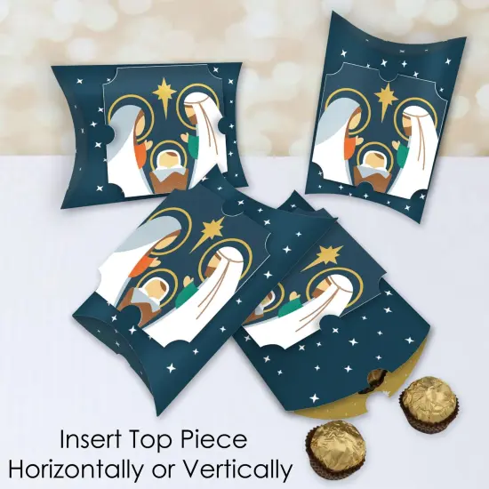 Big Dot of Happiness Holy Nativity - Favor Gift Boxes - Manger Scene Religious Christmas Large Pillow Boxes - Set of 12 {4}