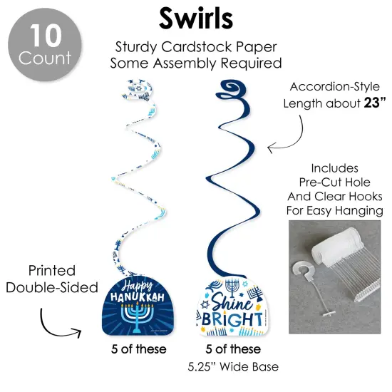 Big Dot of Happiness Hanukkah Menorah - Chanukah Holiday Party Supplies Decoration Kit - Decor Galore Party Pack - 51 Pieces {6}