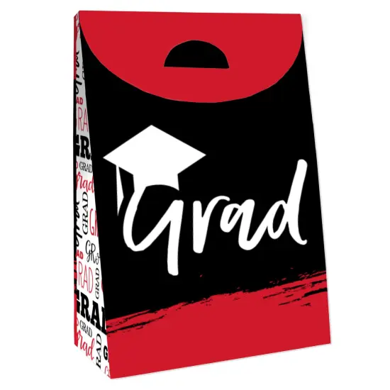 Big Dot of Happiness Red Grad - Best is Yet to Come - Red Graduation Gift Favor Bags - Party Goodie Boxes - Set of 12 {4}
