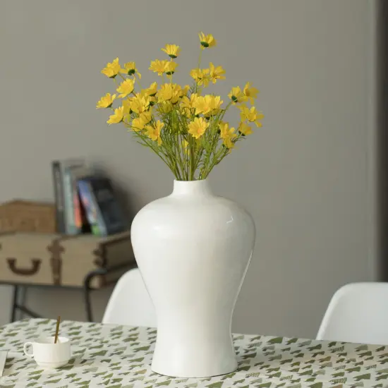Modern White Large Tabletop Centerpiece Flower Vase ,17.75 {2}