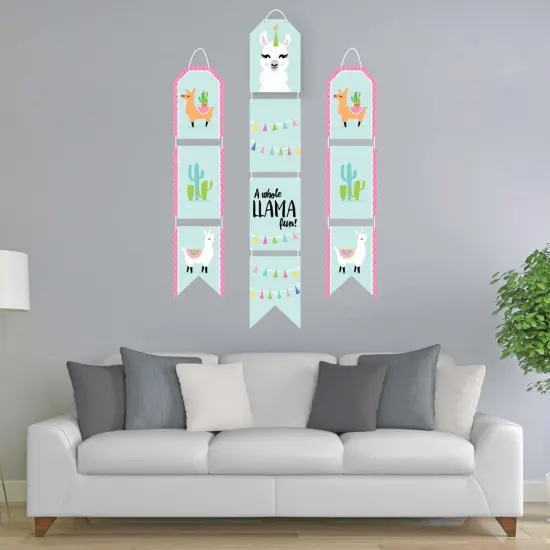 Big Dot of Happiness Whole Llama Fun - Hanging Vertical Paper Door Banners - Fiesta Baby Shower or Birthday Party Wall Decor Kit - Indoor Door Decor {3}
