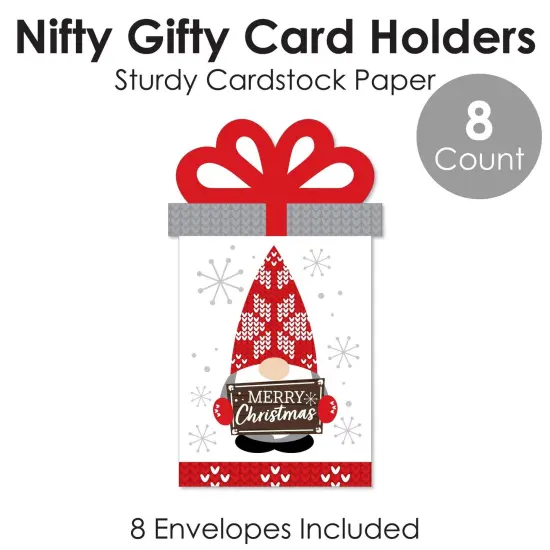 Big Dot of Happiness Christmas Gnomes - Holiday Party Money and Gift Card Sleeves - Nifty Gifty Card Holders - 8 Ct {6}