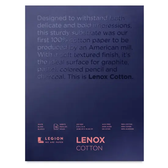 Legion Lenox Cotton Drawing Pad - 9" x 12", 15 Sheets {2}