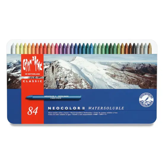 Caran d'Ache Neocolor II Aquarelle Artists' Pastel Set - Assorted Colors, Set of 84 {1}