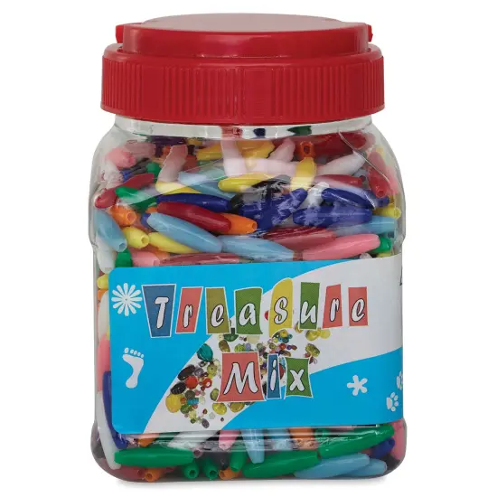 John Bead Plastic Bead Mix - Spaghetti Style, 870 beads {2}