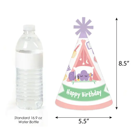 Big Dot of Happiness Pajama Slumber Party - Cone Happy Birthday Party Hats for Kids and Adults - Set of 8 (Standard Size) {4}