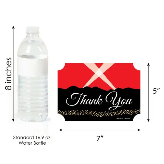 Big Dot of Happiness Red Carpet - Shaped Thank You Cards - Movie Night Party Thank You Note Cards with Envelopes - Set of 12 {7}