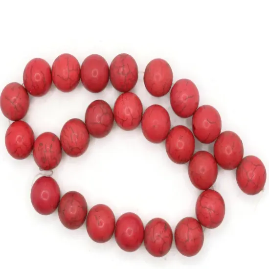 24 17mm Round Dyed Pink Howlite Stone Beads {2}