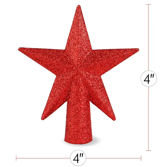 Ornativity Glitter Star Tree Topper - Christmas Red Decorative Holiday Bethlehem Star Ornament {6}