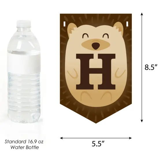 Big Dot of Happiness Forest Hedgehogs - Woodland Birthday Party Bunting Banner - Party Decorations - Happy Birthday {4}