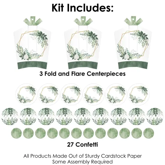 Big Dot of Happiness Boho Botanical - Greenery Party Decor and Confetti - Terrific Table Centerpiece Kit - Set of 30 {4}