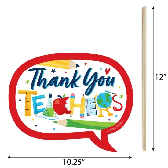Big Dot of Happiness Funny Thank You Teachers - Teacher Appreciation Photo Booth Props Kit - 10 Piece {6}