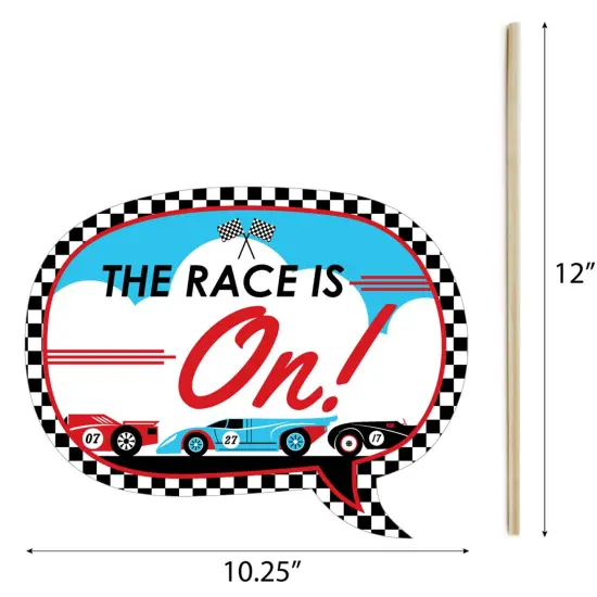 Big Dot of Happiness Let's Go Racing - Racecar - Baby Shower or Race Car Birthday Party Photo Booth Props Kit - 20 Count {7}