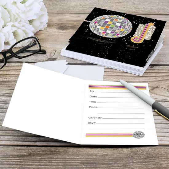 Big Dot of Happiness 70's Disco - Fill In 1970's Disco Fever Party Invitations (8 count) {6}