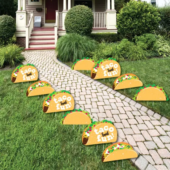Big Dot of Happiness Taco 'Bout Fun - Lawn Decorations - Outdoor Fiesta Yard Decorations - 10 Piece {1}