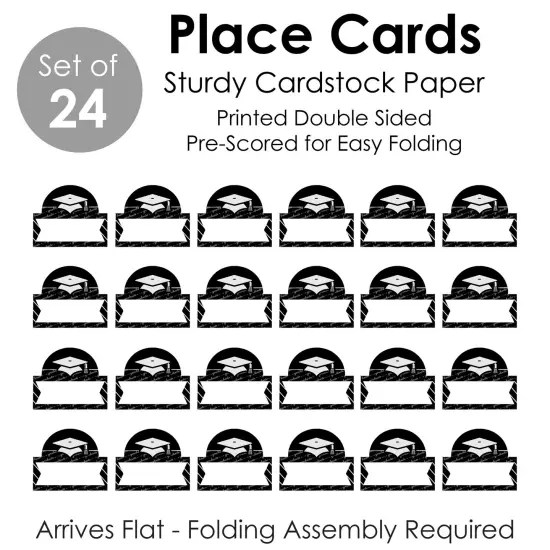 Big Dot of Happiness Graduation Cheers - Graduation Party Tent Buffet Card - Table Setting Name Place Cards - Set of 24 {7}