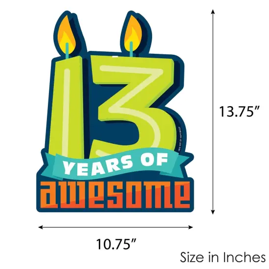 Big Dot of Happiness Boy 13th Birthday - Hanging Porch Official Teenager Birthday Party Outdoor Decorations - Front Door Decor - 1 Piece Sign {7}