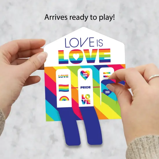 Big Dot of Happiness Love is Love - Pride - Rainbow Party Game Pickle Cards - Pull Tabs 3-in-a-Row - Set of 12 {3}