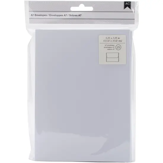 American Crafts A7 Envelopes (5.25"X7.25") 25/Pkg-White {1}