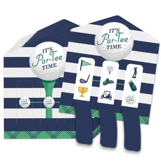 Big Dot of Happiness Par-Tee Time - Golf - Birthday or Retirement Party Game Pickle Cards - Pull Tabs 3-in-a-Row - Set of 12 {1}