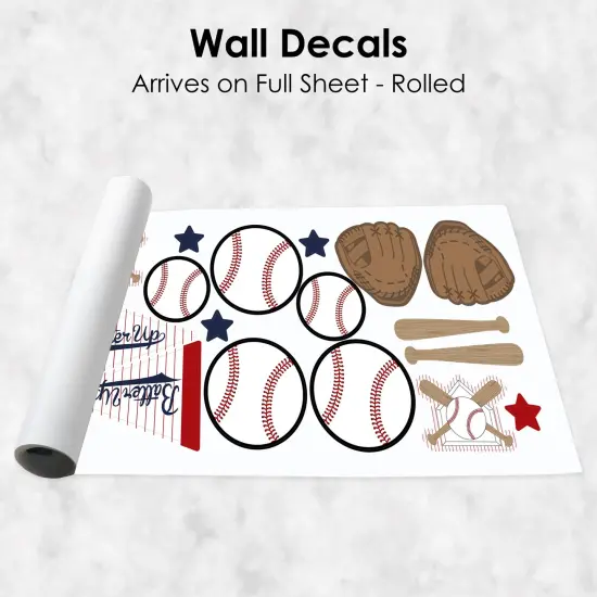 Big Dot of Happiness Batter Up - Baseball - Peel and Stick Sports Decor Vinyl Wall Art Stickers - Wall Decals - Set of 20 {7}