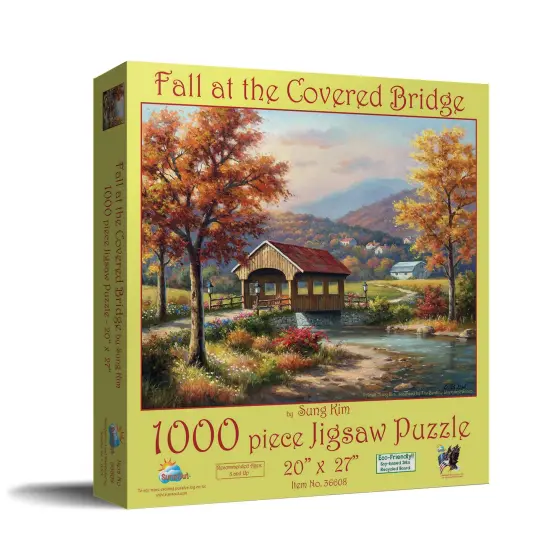 Sunsout Fall at the Covered Bridge 1000 pc Jigsaw Puzzle 36608 {3}