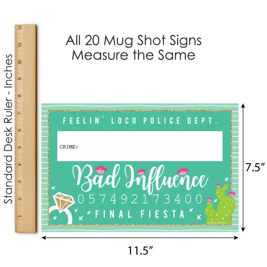 Big Dot of Happiness Final Fiesta - Last Fiesta Bachelorette Party Mug Shots - Photo Booth Props Kit - 20 Count {7}