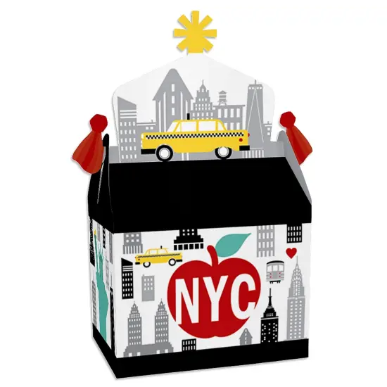 Big Dot of Happiness NYC Cityscape - Treat Box Party Favors - New York City Party Goodie Gable Boxes - Set of 12 {1}