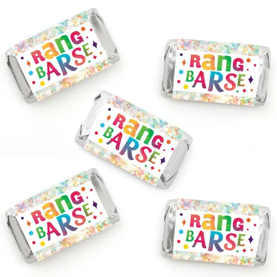 Big Dot of Happiness Holi Hai - Mini Candy Bar Wrapper Stickers - Festival of Colors Party Small Favors - 40 Count {1}