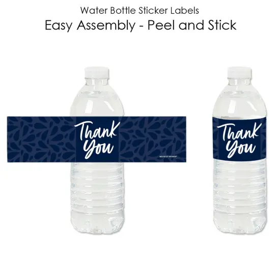 Big Dot of Happiness Navy Blue Elegantly Simple - Guest Party Favors Water Bottle Sticker Labels - Set of 20 {3}