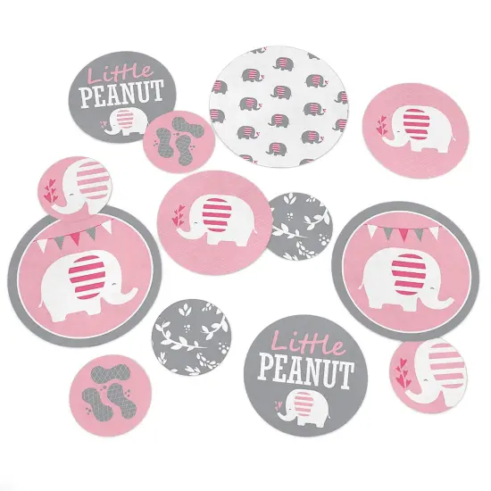 Big Dot of Happiness Pink Elephant - Girl Baby Shower Giant Circle Confetti - Birthday Party Decorations - Large Confetti 27 Count {1}