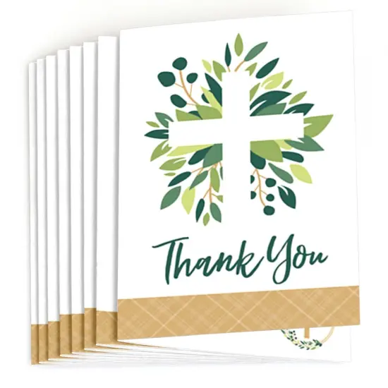 Big Dot of Happiness Elegant Cross - Religious Party Thank You Cards (8 count) {3}