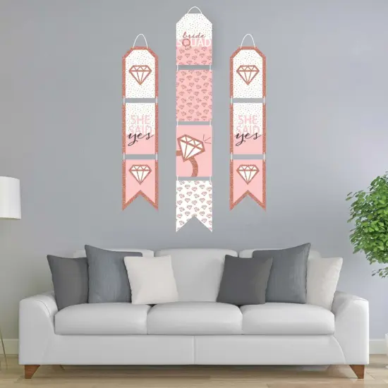 Big Dot of Happiness Bride Squad - Hanging Vertical Paper Door Banners - Rose Gold Bridal Shower Bachelorette Party Wall Decor Kit - Indoor Door Decor {3}