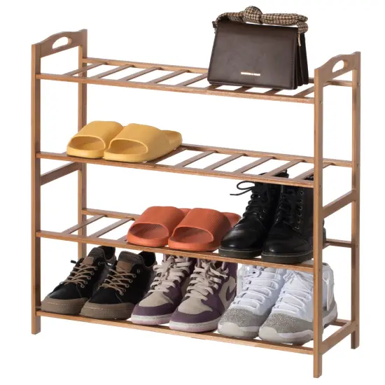 Bamboo Storage Shoe Rack, Free Standing Shoe Organizer Storage Rack {7}