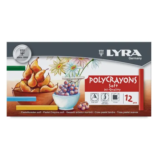 Lyra Polycrayons Soft Pastels - Assorted Colors, Set of 12 {1}