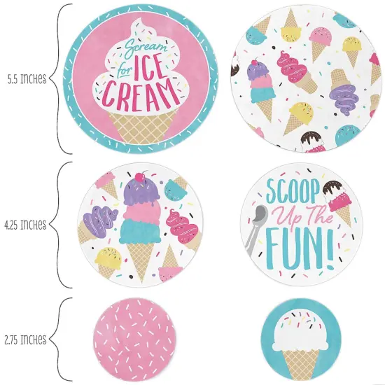 Big Dot of Happiness Scoop Up the Fun - Ice Cream - Sprinkles Party Giant Circle Confetti - Party Decorations - Large Confetti 27 Count {3}