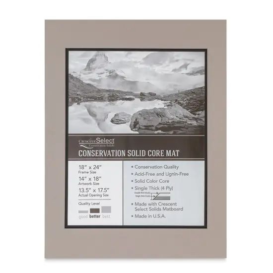 Crescent Select Conservation Solids Pre-Cut Double Mat - Gray/Dark Gray, 4 ply, 18" x 24" {1}