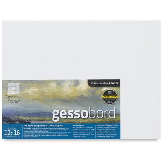 Ampersand Gessobord - 12" x 16", 3/4" Cradled {2}