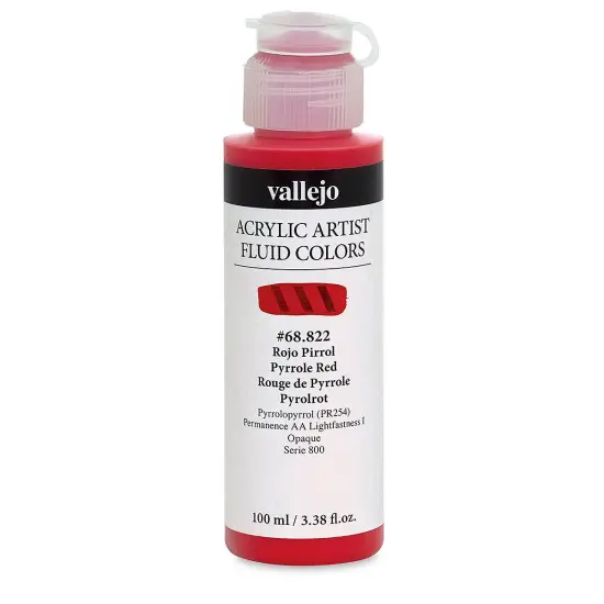 Vallejo Fluid Acrylic - Pyrrole Red, 100 ml {2}