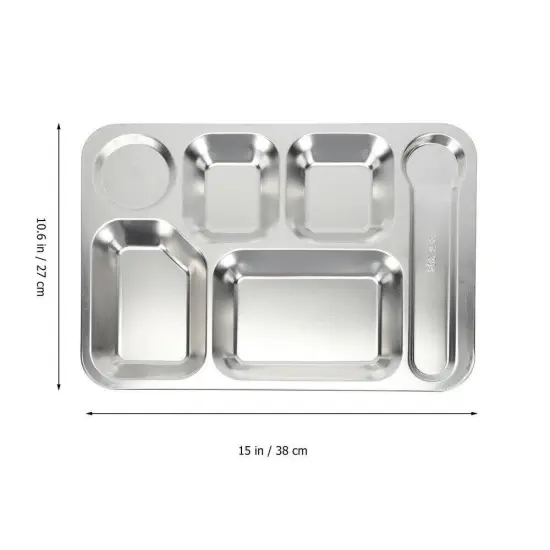 Durable Extra Strong Stainless Steel Picnic Tray 6 Compartments {3}